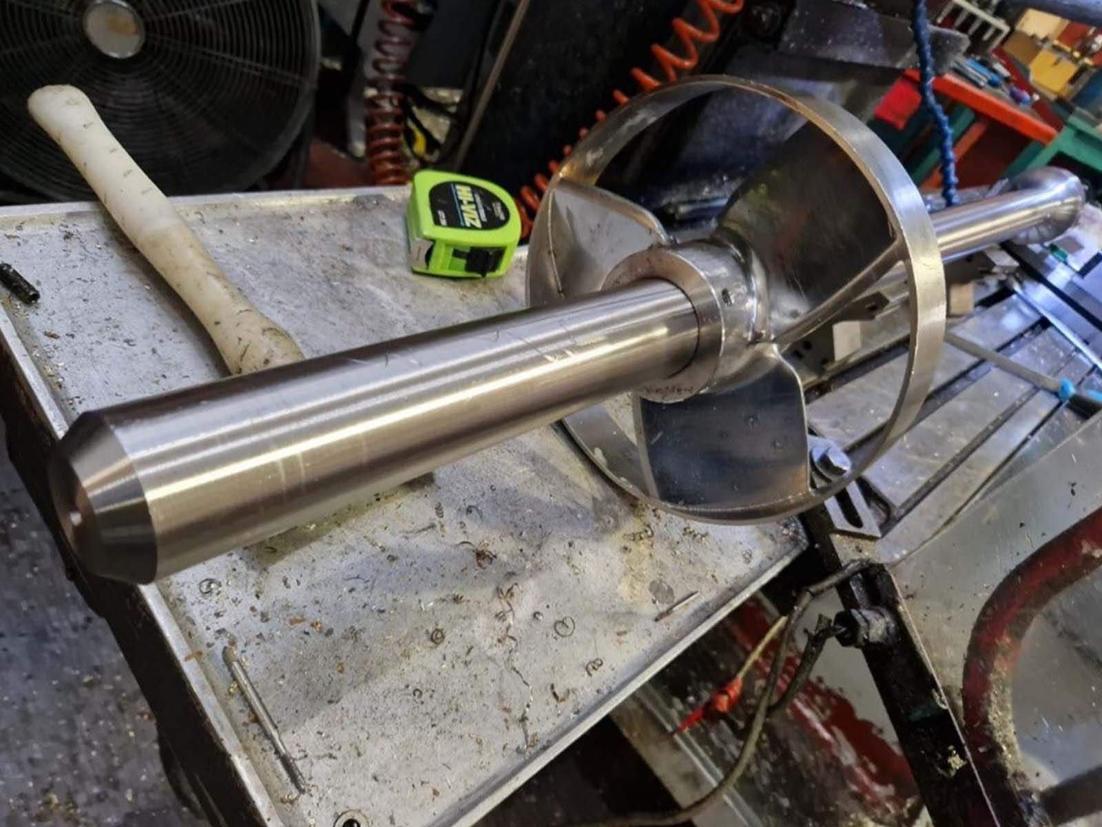 Mixer shaft seal housing flange and PTFE Bush Part 1