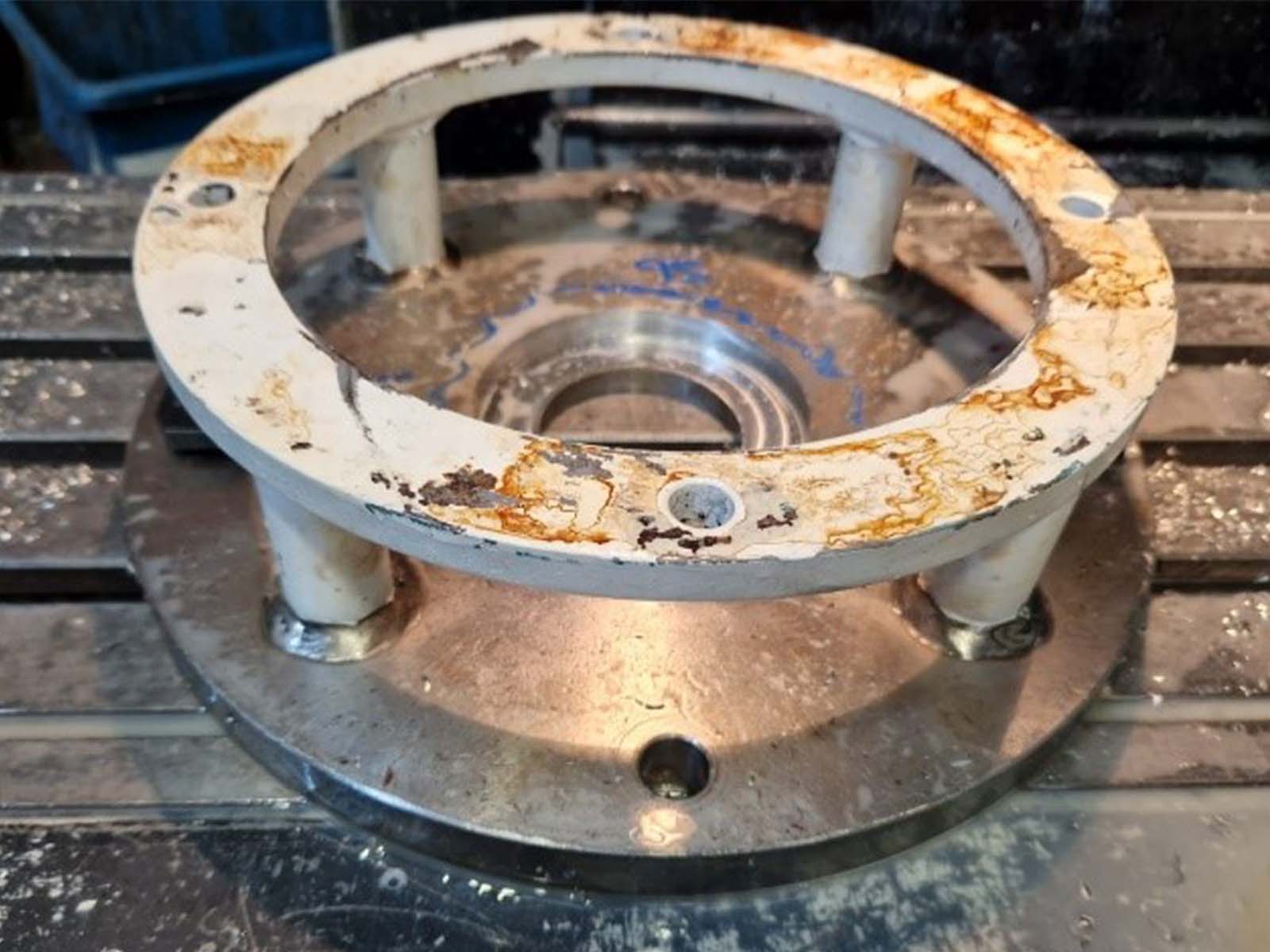 Mixer shaft seal housing flange and PTFE Bush Part 2